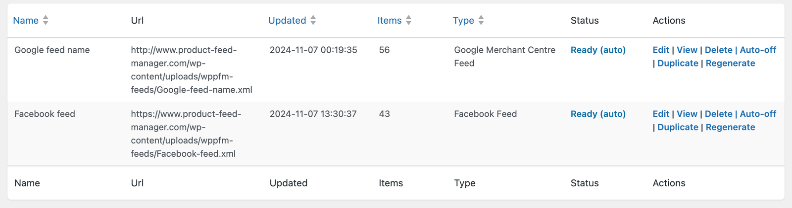 under URL you will find the XML feed url you can use for your Channel