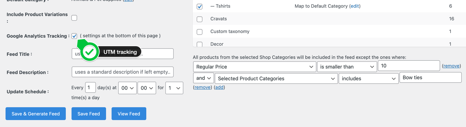 Adding UTM codes to the product url with the Google campaign url builder.